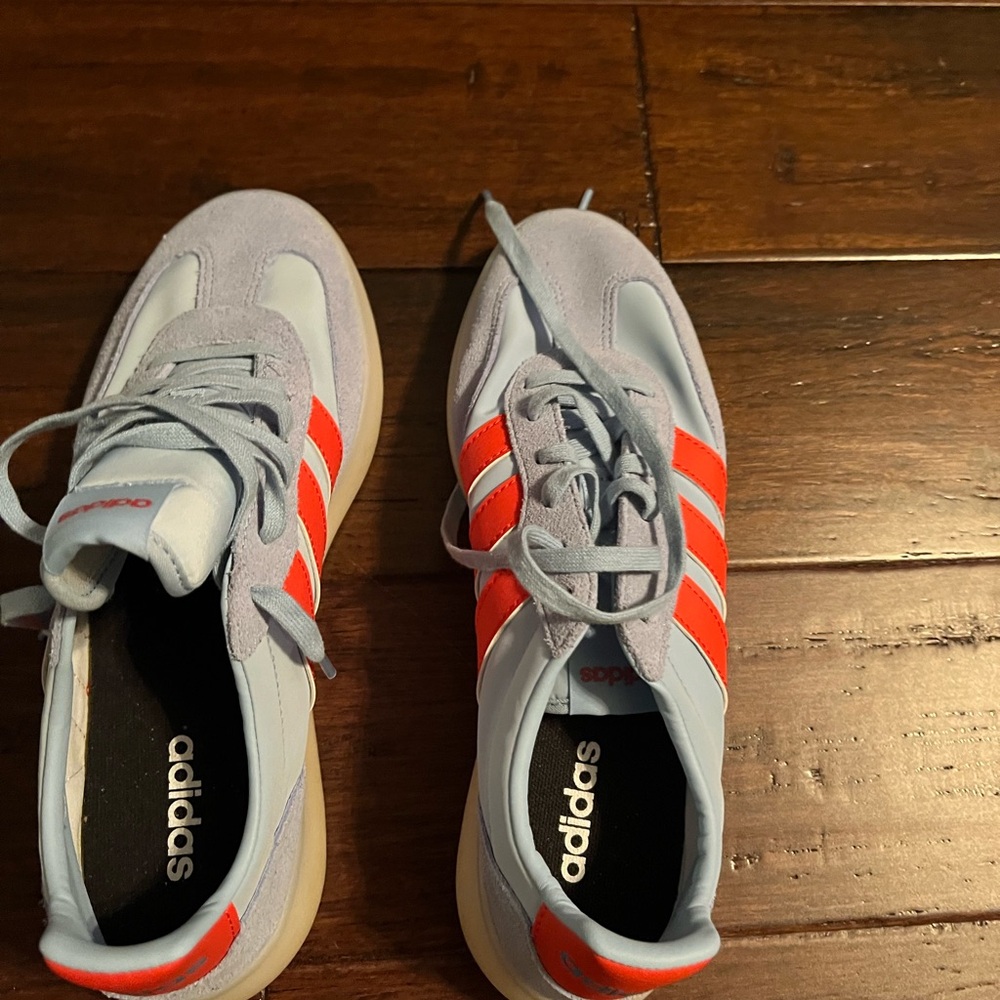 Adidas Athletic Shoes - Light Blue and Orange
